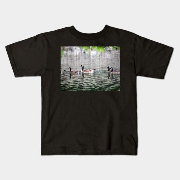 Geese on Peaceful Pond Country Living Photograph Beautiful Photography Art Geese on Lake Kids T-Shirt by tamdevo1